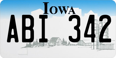 IA license plate ABI342