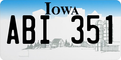 IA license plate ABI351