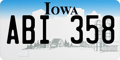 IA license plate ABI358
