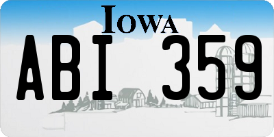 IA license plate ABI359