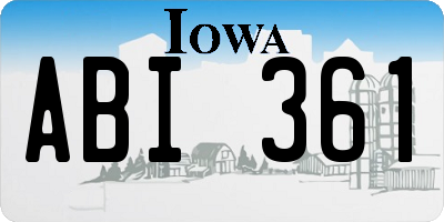 IA license plate ABI361