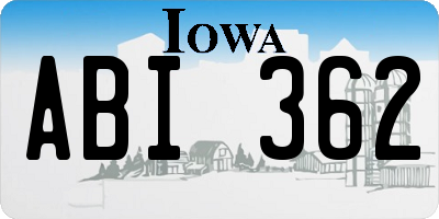 IA license plate ABI362