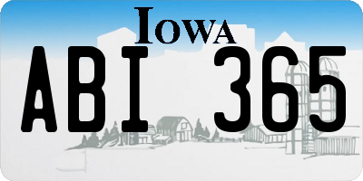 IA license plate ABI365