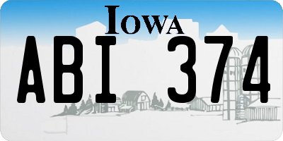 IA license plate ABI374