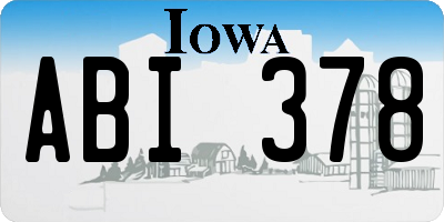 IA license plate ABI378