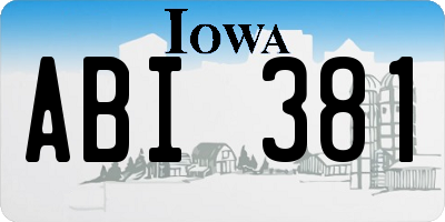 IA license plate ABI381