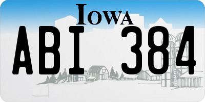 IA license plate ABI384