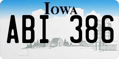 IA license plate ABI386