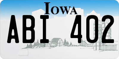 IA license plate ABI402