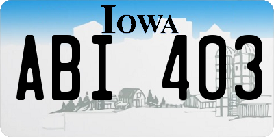 IA license plate ABI403