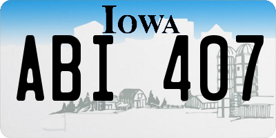 IA license plate ABI407