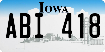 IA license plate ABI418