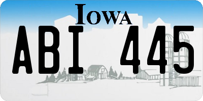 IA license plate ABI445