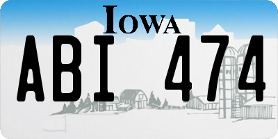 IA license plate ABI474