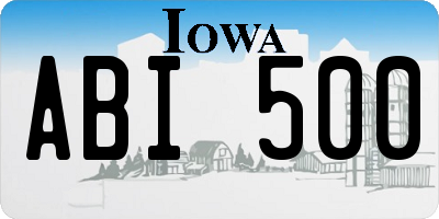 IA license plate ABI500