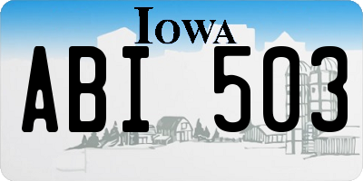 IA license plate ABI503