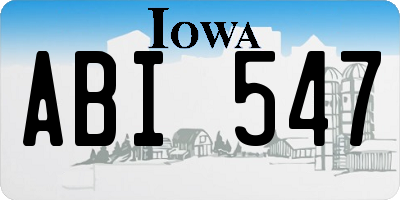IA license plate ABI547