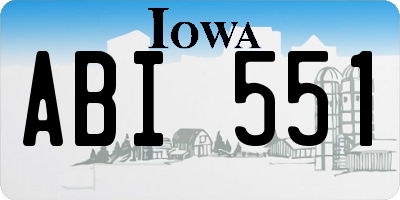 IA license plate ABI551