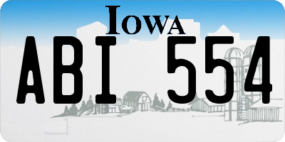 IA license plate ABI554
