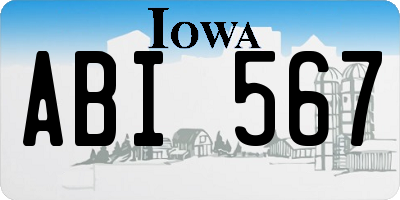 IA license plate ABI567