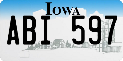 IA license plate ABI597