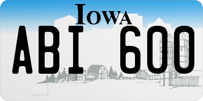 IA license plate ABI600