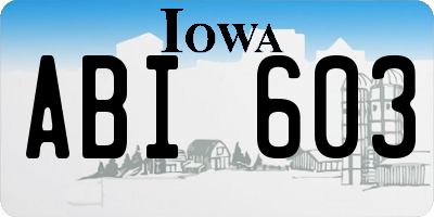 IA license plate ABI603