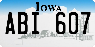 IA license plate ABI607