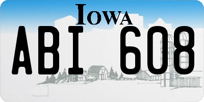 IA license plate ABI608