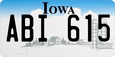 IA license plate ABI615