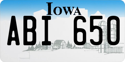 IA license plate ABI650