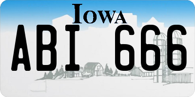 IA license plate ABI666