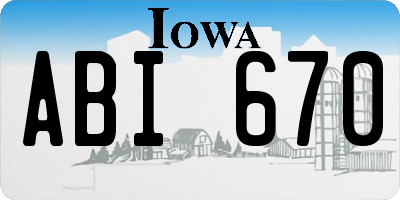 IA license plate ABI670