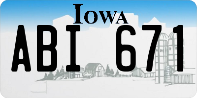 IA license plate ABI671