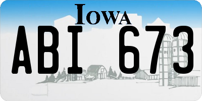 IA license plate ABI673