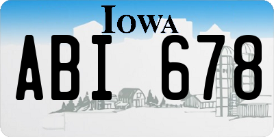 IA license plate ABI678