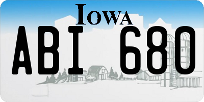IA license plate ABI680
