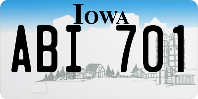 IA license plate ABI701
