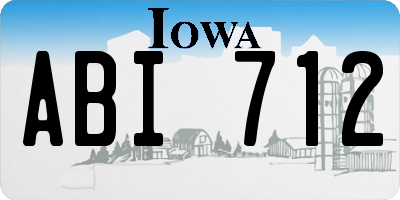 IA license plate ABI712