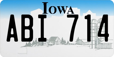 IA license plate ABI714