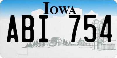 IA license plate ABI754