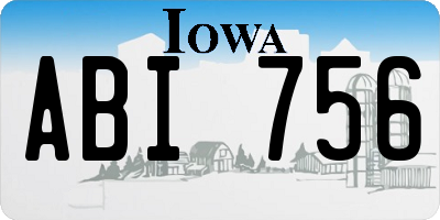 IA license plate ABI756