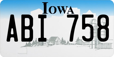 IA license plate ABI758