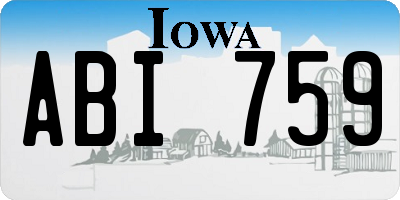 IA license plate ABI759