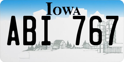 IA license plate ABI767