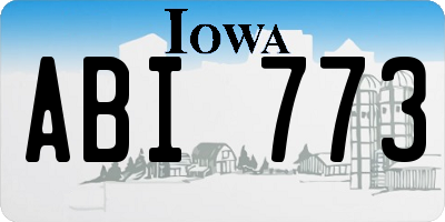 IA license plate ABI773
