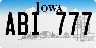 IA license plate ABI777