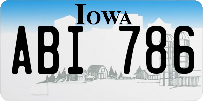IA license plate ABI786