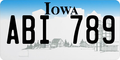 IA license plate ABI789