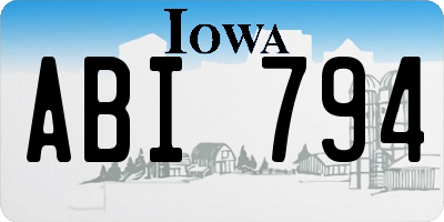 IA license plate ABI794